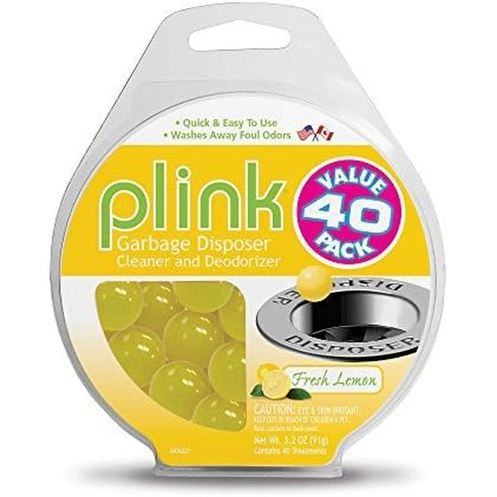 Plink Lemon Scented Garbage Disposal Cleaner 40 Count front view for kitchen sink