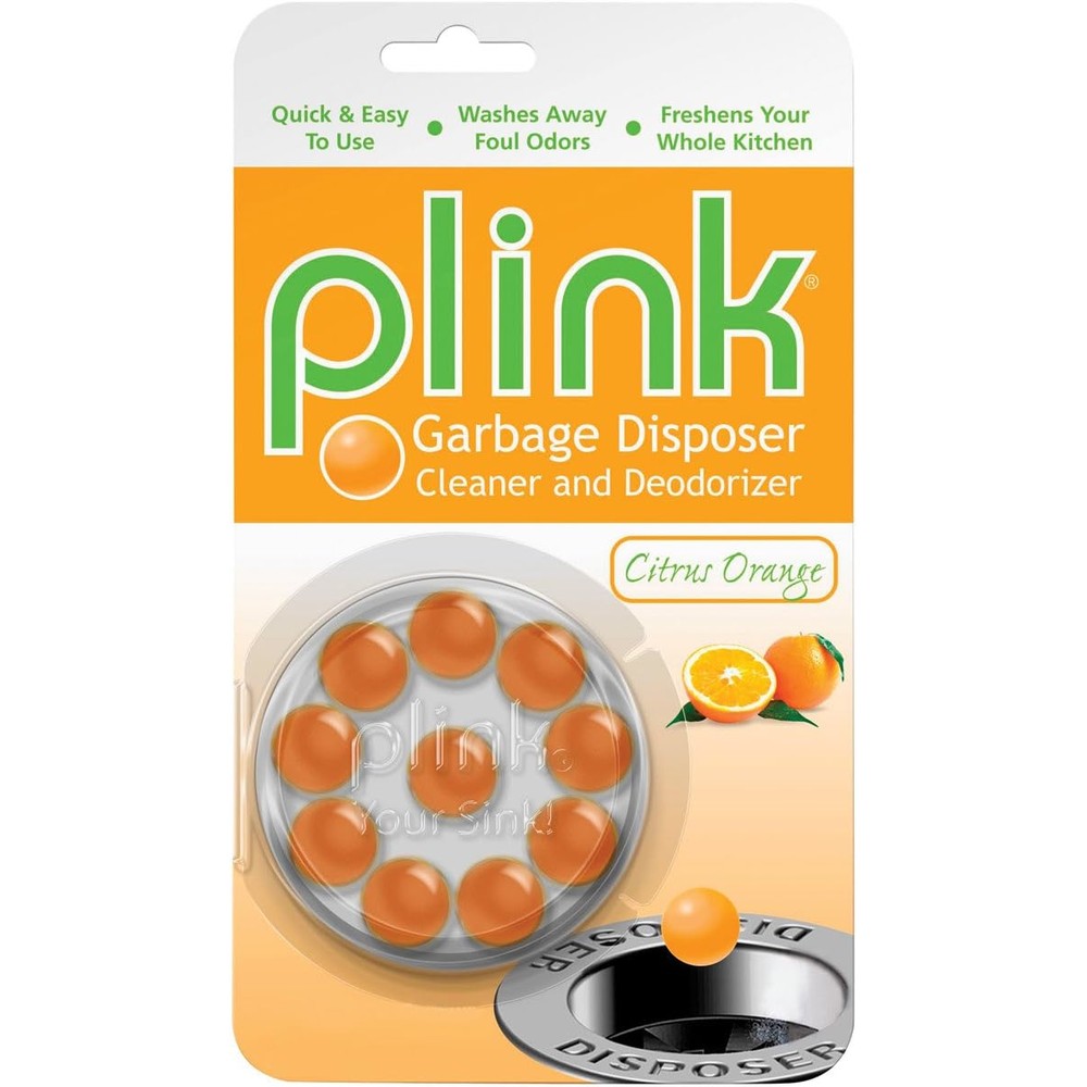 Plink Garbage Disposer Cleaner and Deodorizer Citrus Orange 10 Count front view