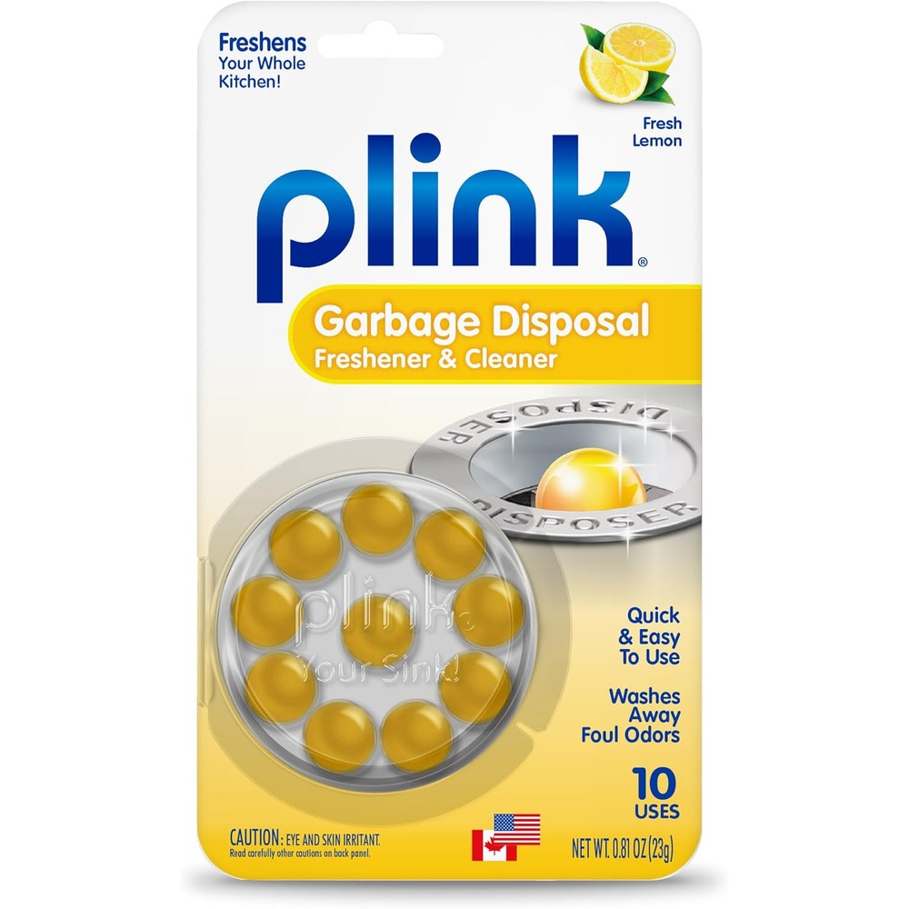 Plink Garbage Disposer Cleaner and Deodorizer lemon scent front packaging