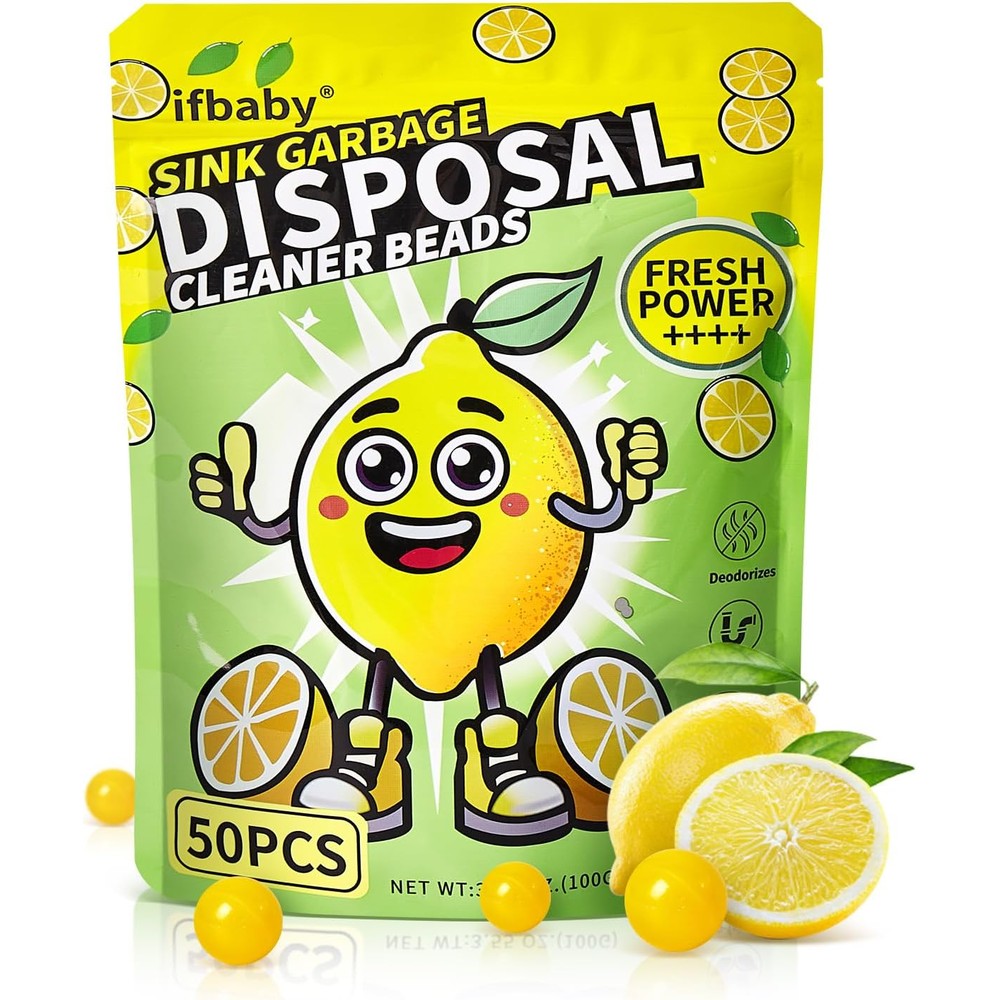 Ifbaby garbage disposal cleaner and deodorizer front view packaging