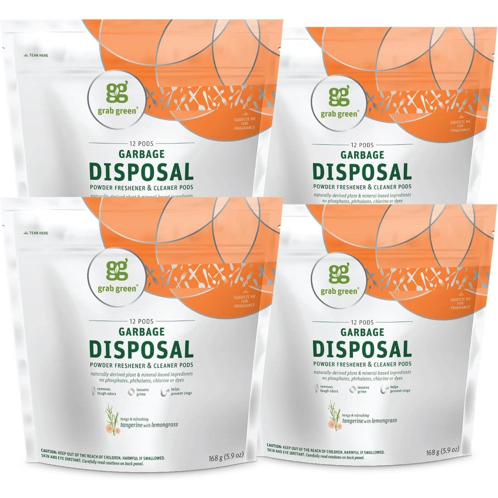 Grab Green Garbage Disposal Freshener and Cleaner Pods front packaging view