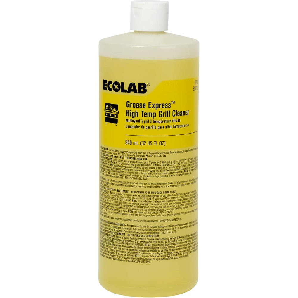 Ecolab Grease Express HighTemp Grill Cleaner front view bottle for commercial kitchen degreasing