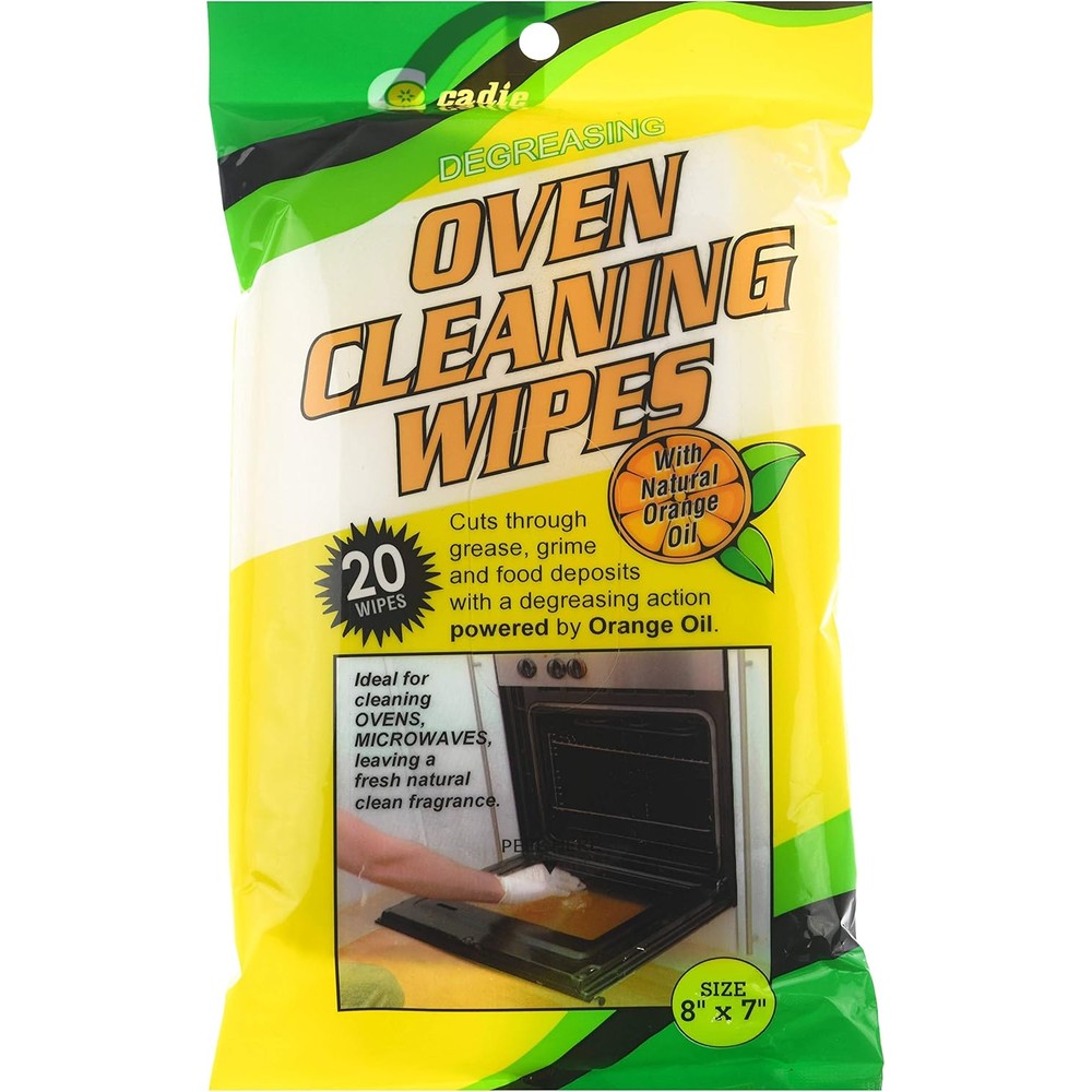 Cadie degreasing oven cleaning wipes pack front view kitchen appliance cleaner