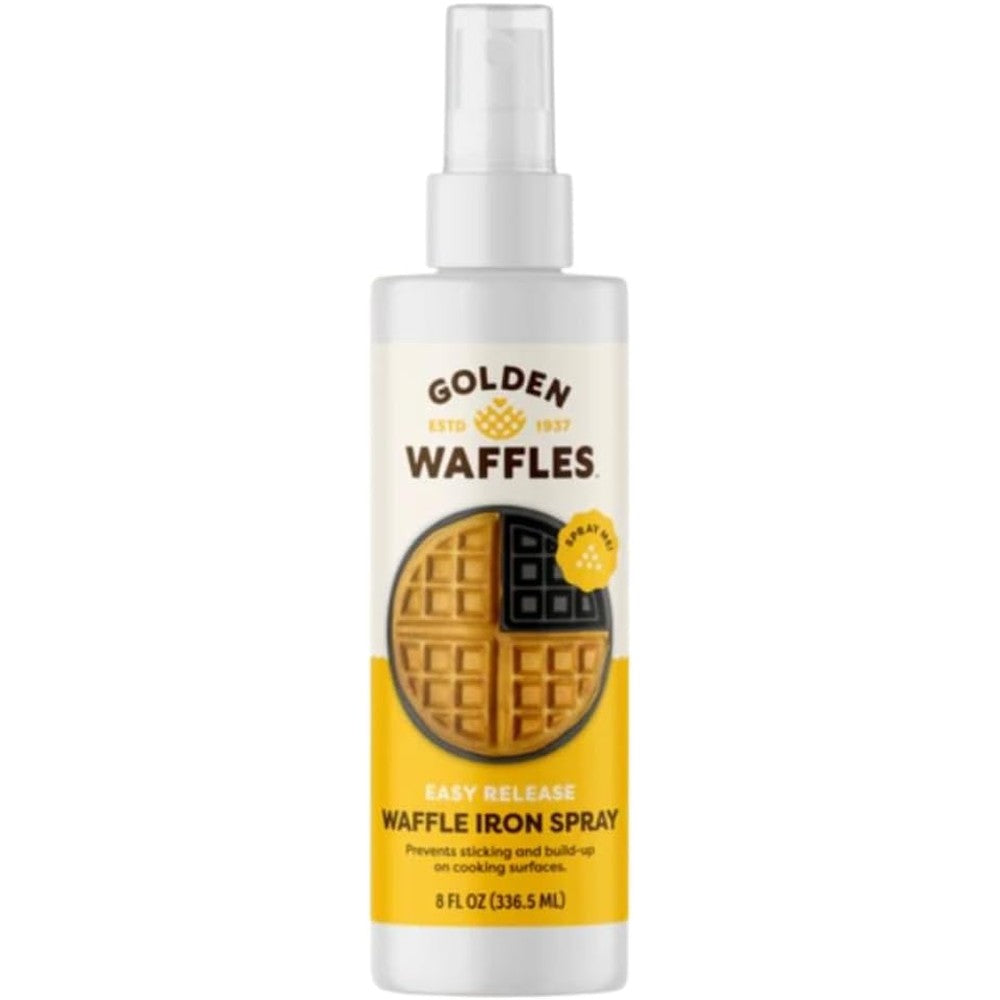 Golden Malted Carbon's Premium Grid Conditioner 8 Ounce bottle front view for non stick waffle baking.