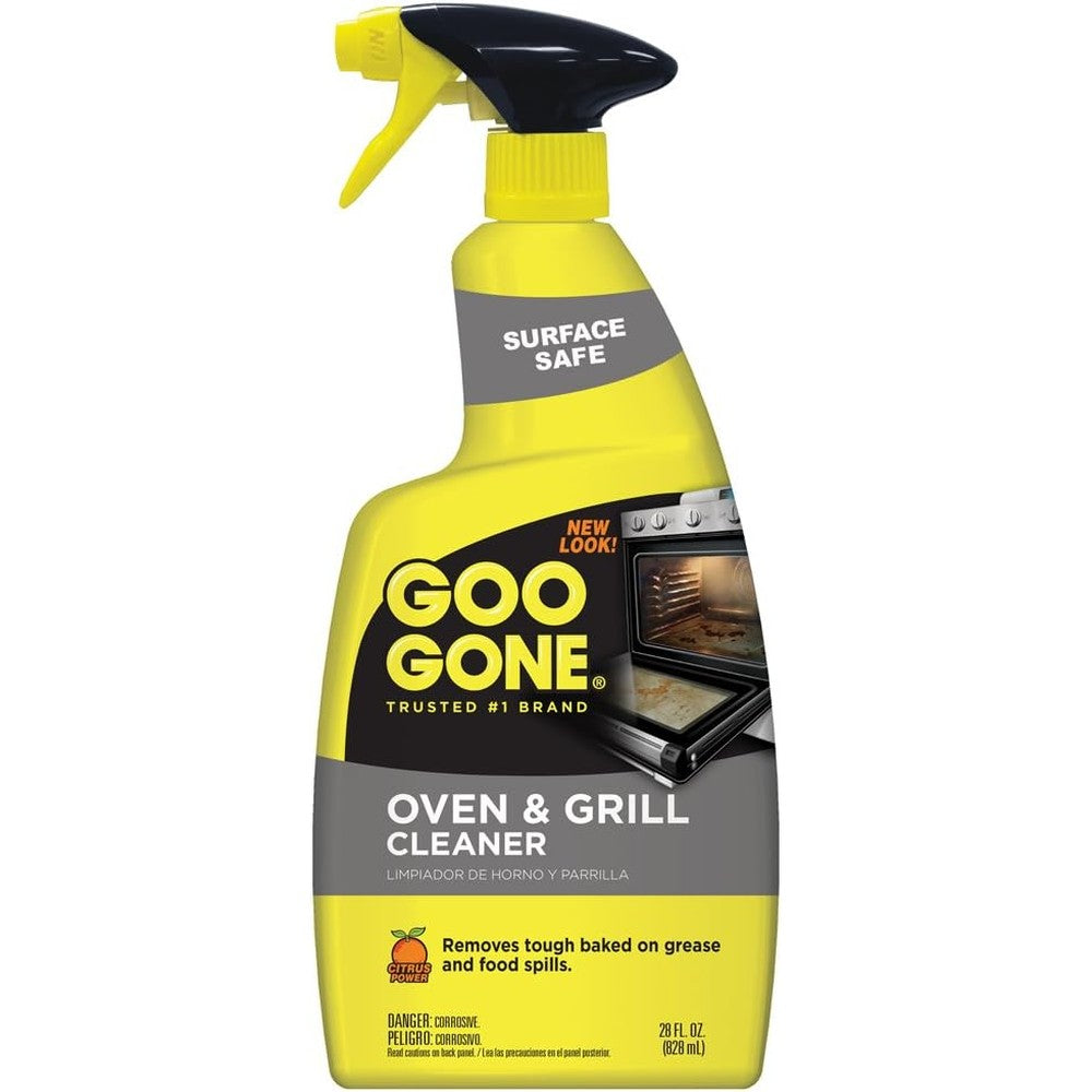 Goo Gone Oven and Grill Cleaner front view bottle of heavy duty foam spray degreaser.