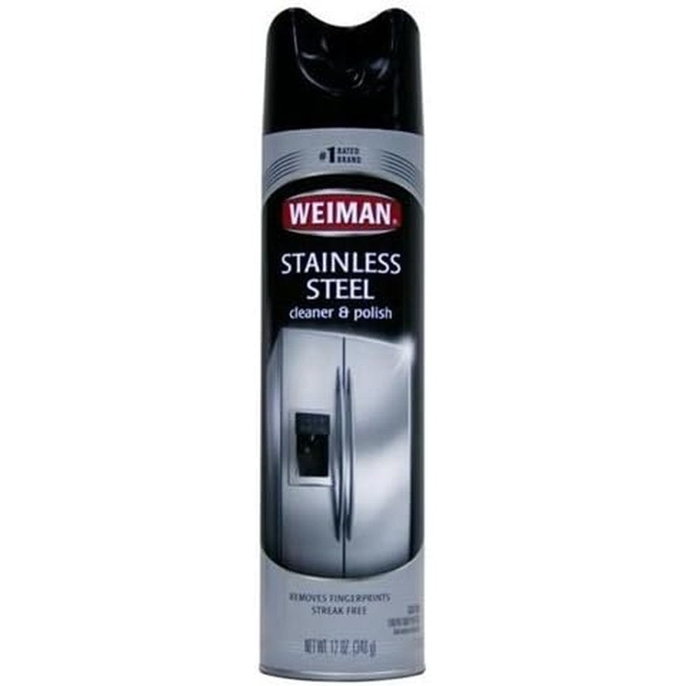 Weiman Stainless Steel Aerosol Cleaner 12 Ounce front view for kitchen appliance maintenance