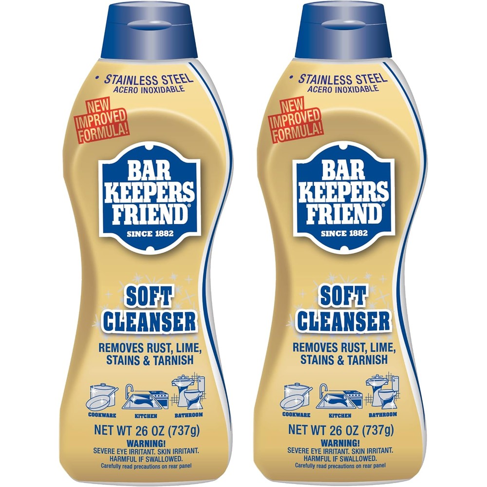 Bar Keepers Friend Soft Cleanser Premixed Formula twin pack front view showcasing citrus scent labels.