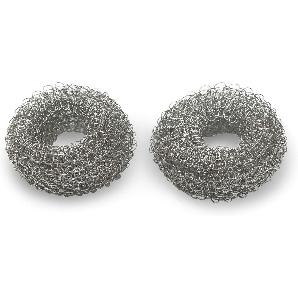 Tredoni Reusable Limescale Remover Ring front view showing the dual pack stainless steel mesh structure.