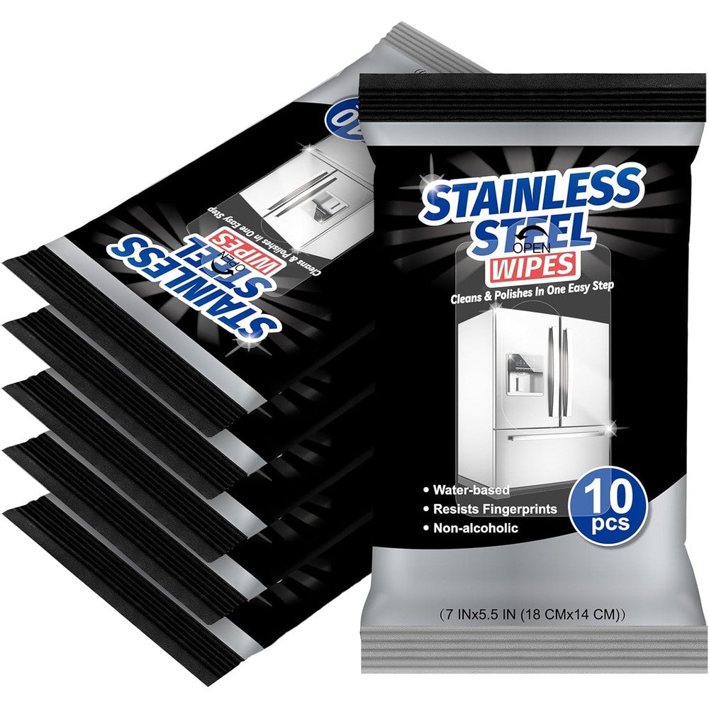 Heigble stainless steel cleaner wipes 6 pack front view