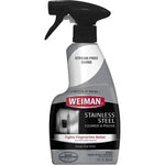 Weiman Stainless Steel Cleaner And Polish front view of twelve fluid ounce trigger spray bottle.