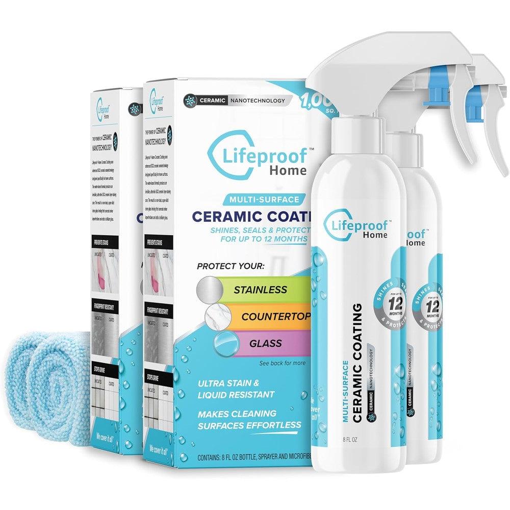 Lifeproof 2-Pack Ceramic Coating Spray Kit front view showing bottle and sprayer