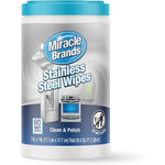MiracleWipes stainless steel cleaning wipes 60 count canister front view