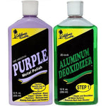 California Custom Purple Metal Polish and Aluminum Deoxidizer Kit bottles front view