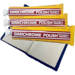 Rosenthal Collection Simichrome Metal Polish Cream Compound three tube pack front view for metal restoration.