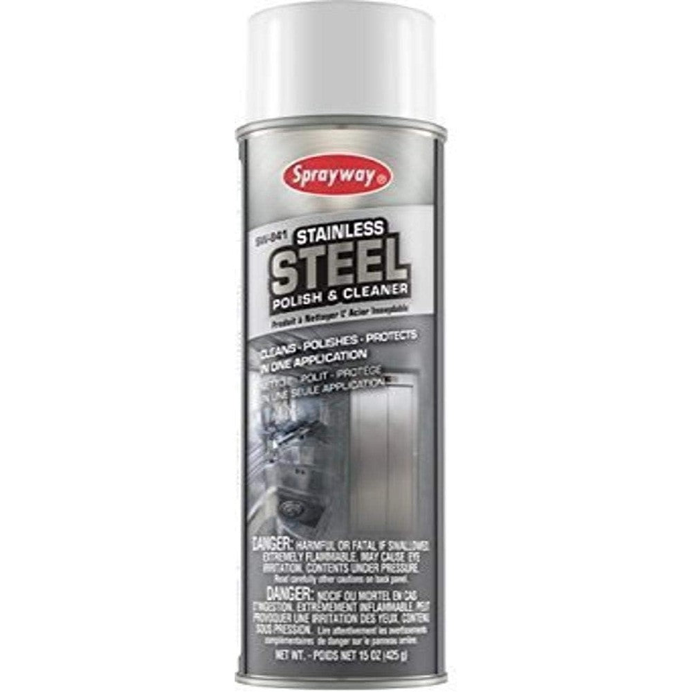 Sprayway Stainless Steel Cleaner and Polish 15 ounce two pack front view imported kitchen cleaner.