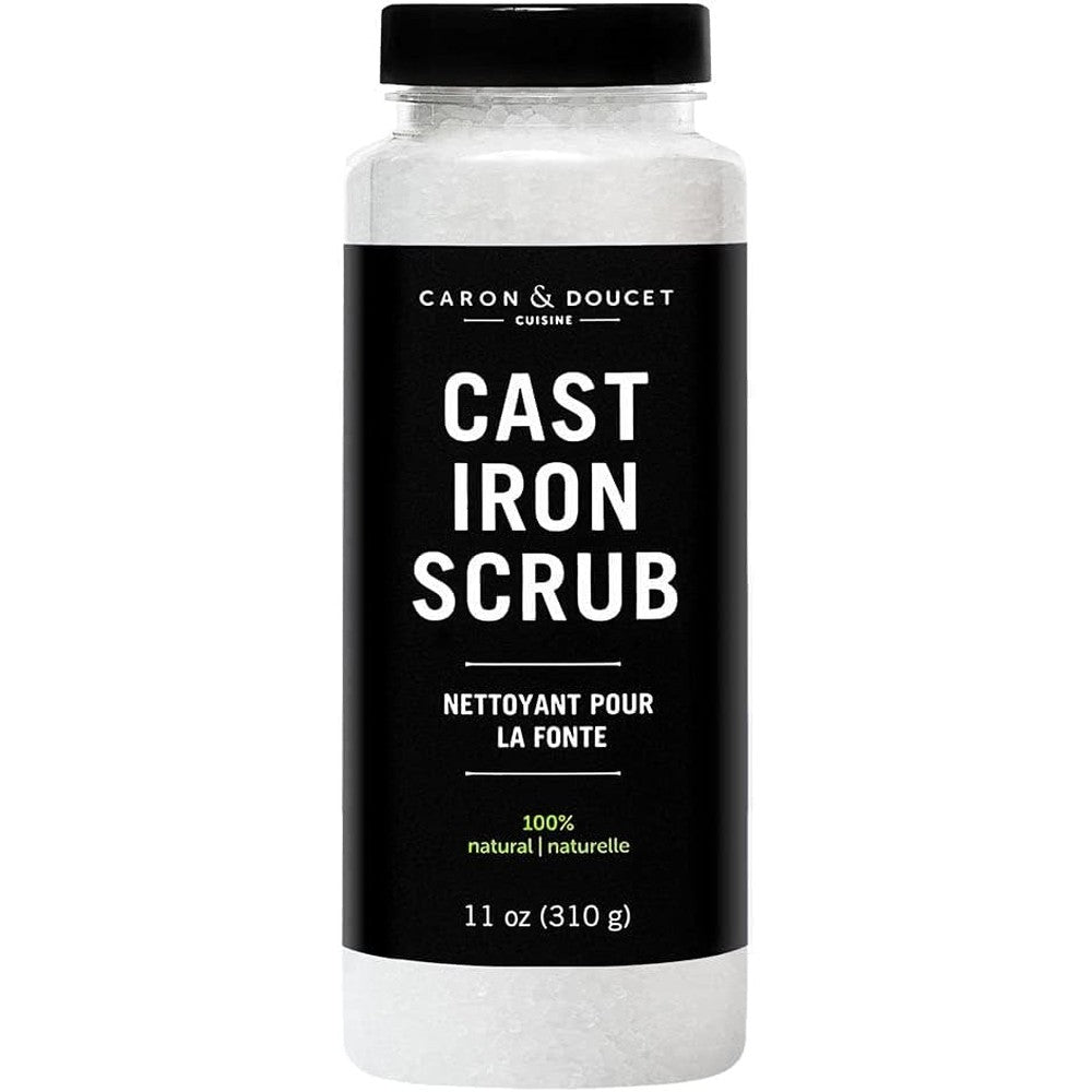 Caron & Doucet Cast Iron Cleaning Scrub front view bottle for rust removal.