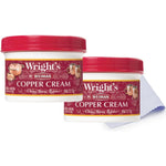 Wright's Copper Cream Cleaner front view package showing two eight ounce jars with premium polishing cloth