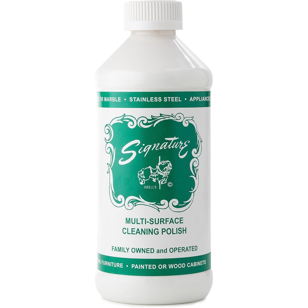 Signature Polish Multi Surface Cleaning Formula front view sixteen ounce white bottle