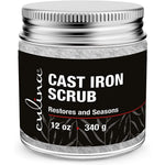 Culina Cast Iron Cleaning and Restoring Scrub front view glass jar with screw top lid