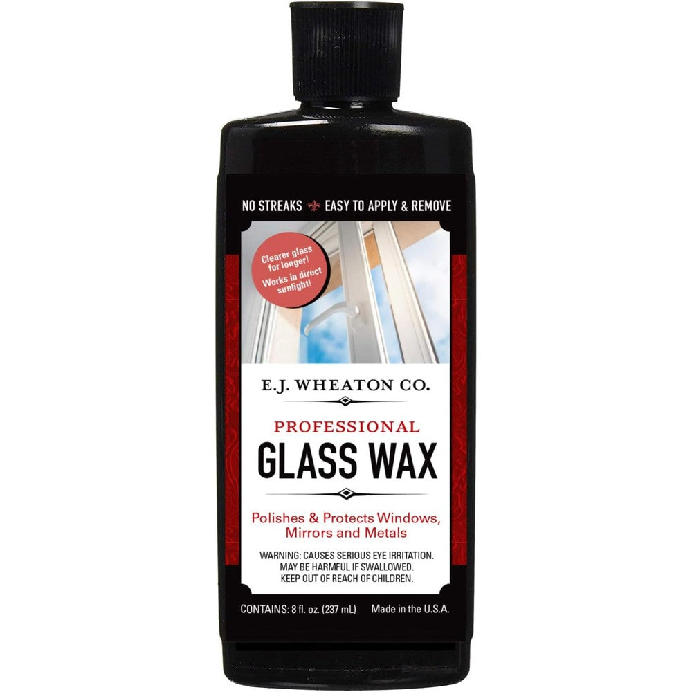 E.J. Wheaton Co. Professional Glass Wax front view bottle for premium window and mirror polishing.