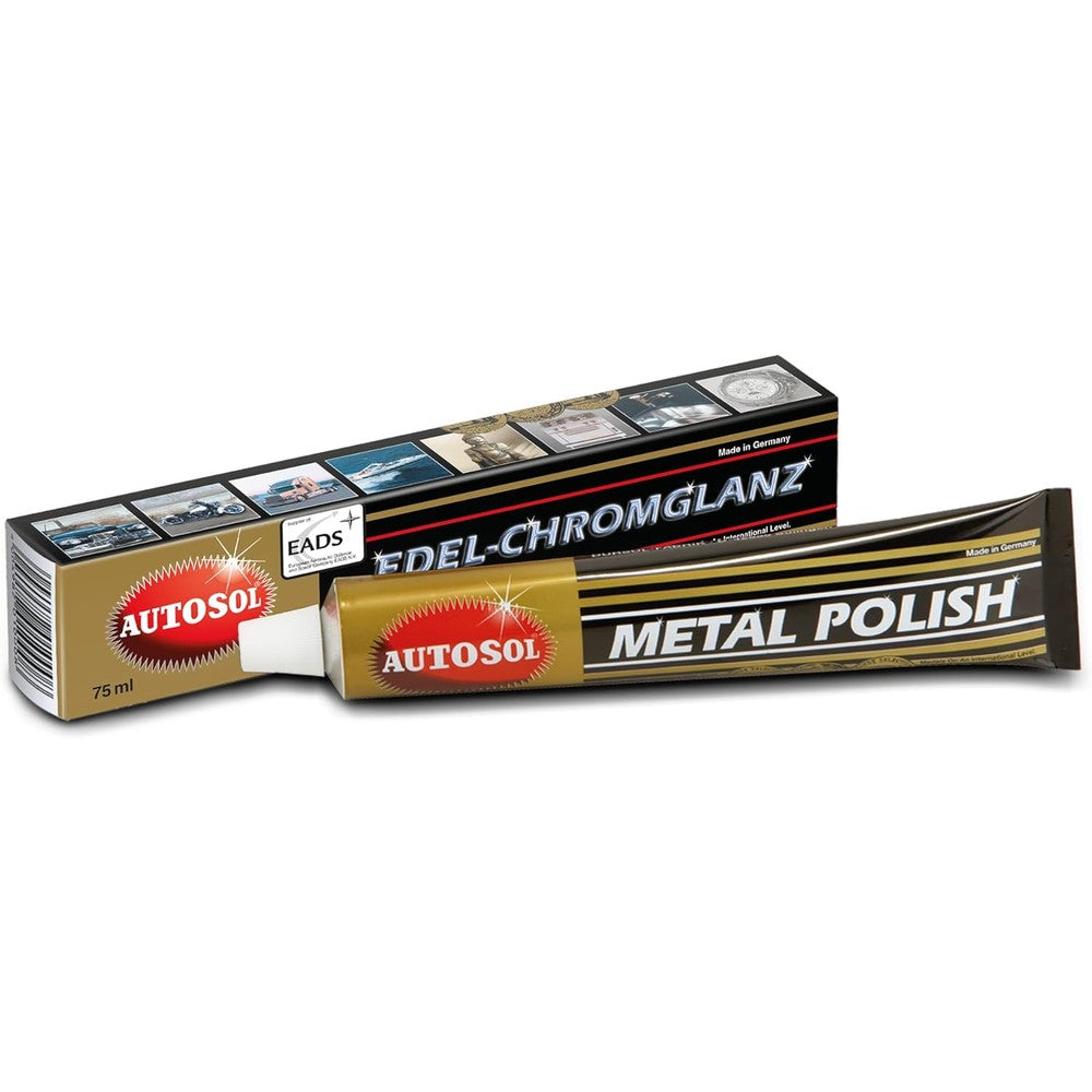 Autosol Edel-Chromglanz Metal Polish 75ml tube front view for rust removal.