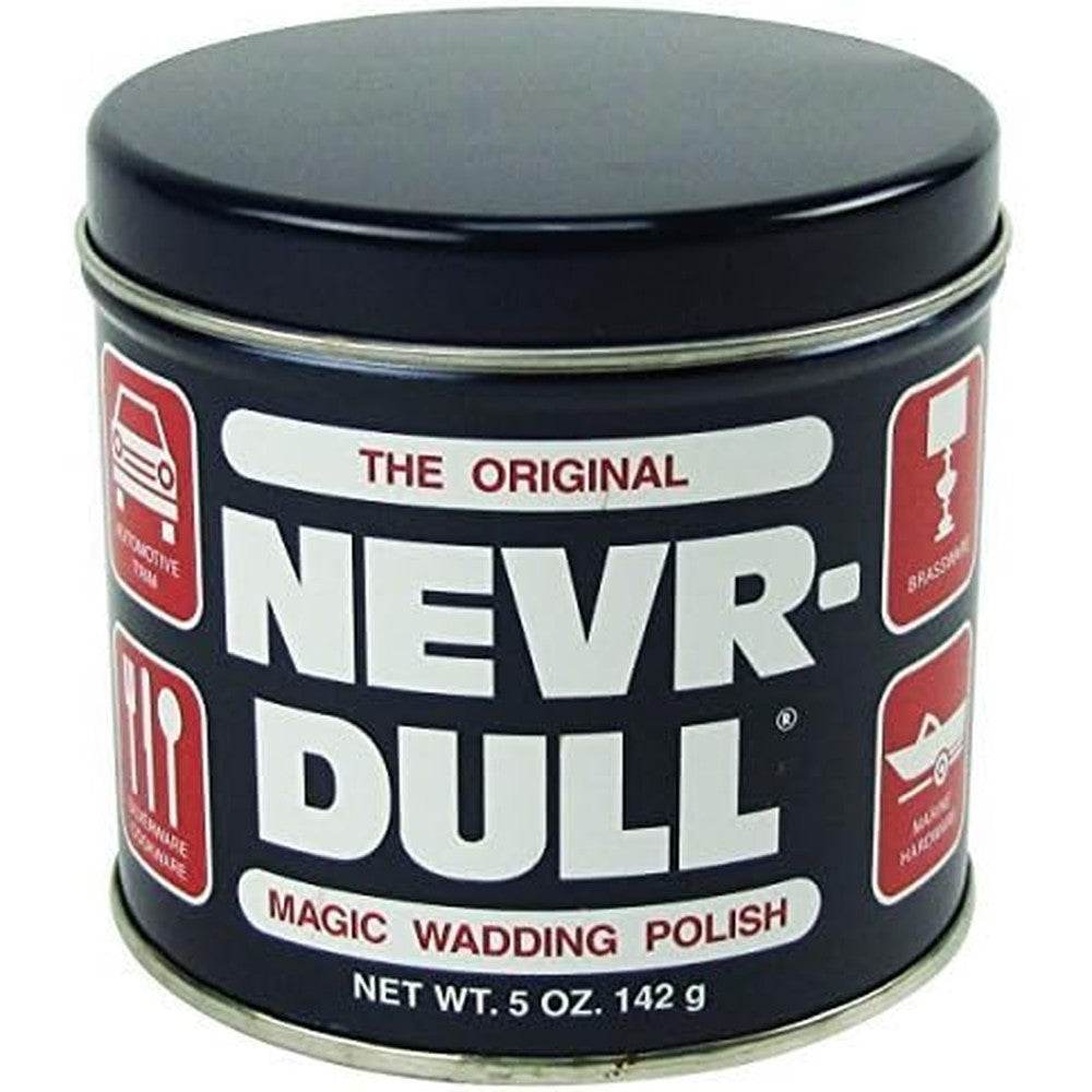 George Basch Nevr-Dull Magic Wadding Polish 5 ounce can front view metal cleaning kit