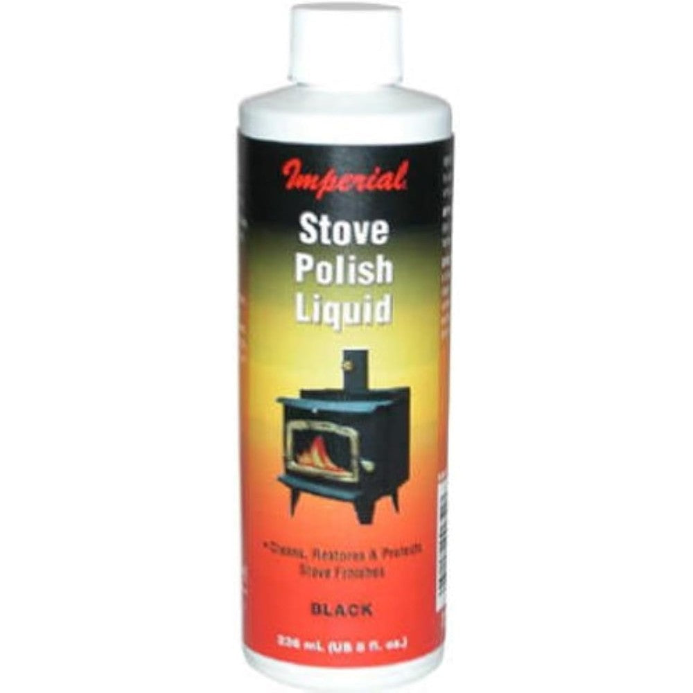 Imperial Manufacturing KK0057 Stove Polish Liquid 8 Ounce front view for cast iron restoration.