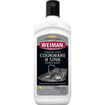 Weiman stainless steel cookware and sink cleaner front view bottle for premium kitchen metal polishing