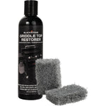 Blackstone 4165 Griddle Top Restoration Kit front view showing the liquid bottle and two scrub pads for rust removal.
