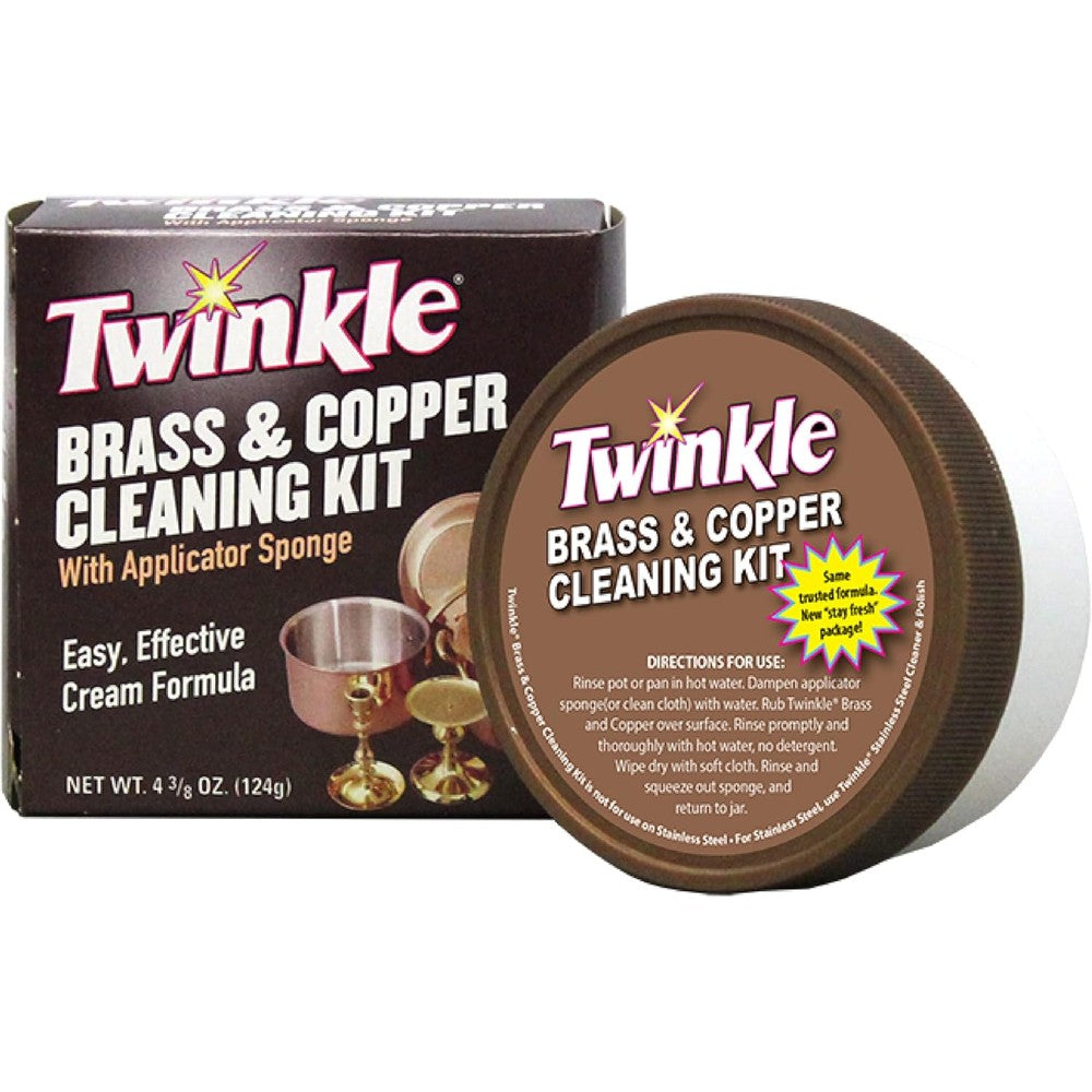 Twinkle Brass and Copper Cleaning Kit front view tarnish remover cream