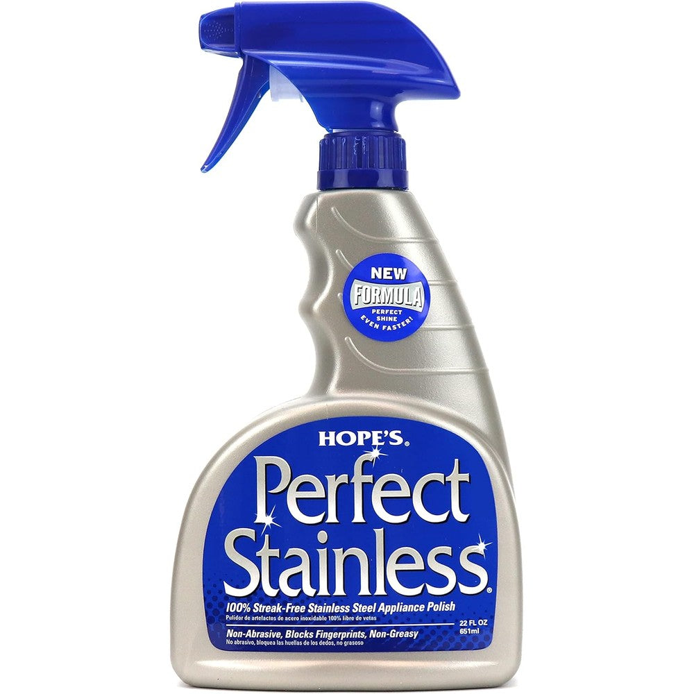 Hope's Perfect Stainless Steel Cleaner front view bottle for kitchen appliance maintenance.