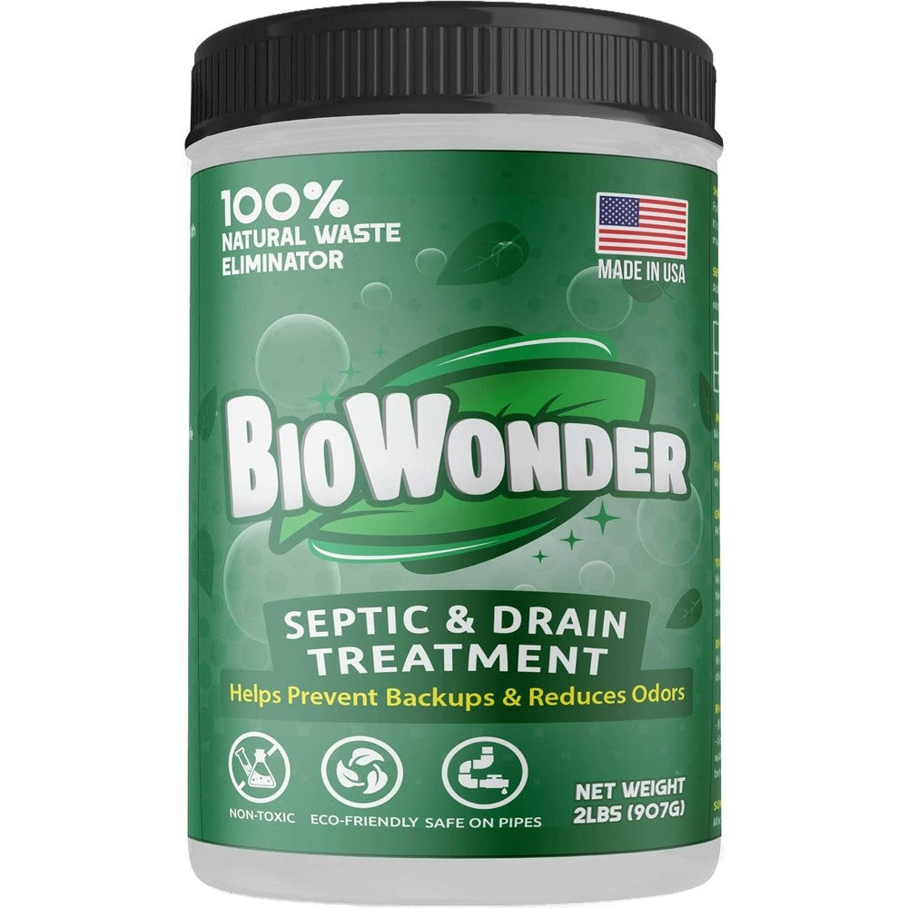 BioWonder septic tank treatment front view 2 pound container