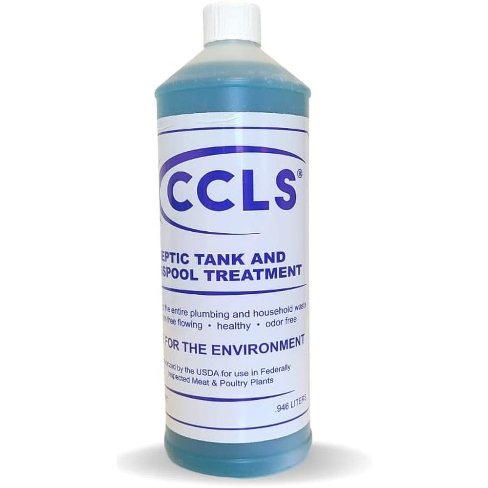 CCLS Septic Tank and Cesspool Treatment 1 Quart bottle front view organic waste digester