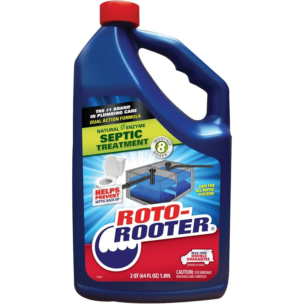 Roto-Rooter Septic Treatment 64 Ounce bottle front view septic maintenance