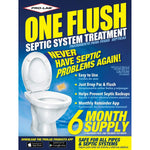 Pro-Lab One Flush Septic Tank Treatment 6 Month Supply front view showing packaging.