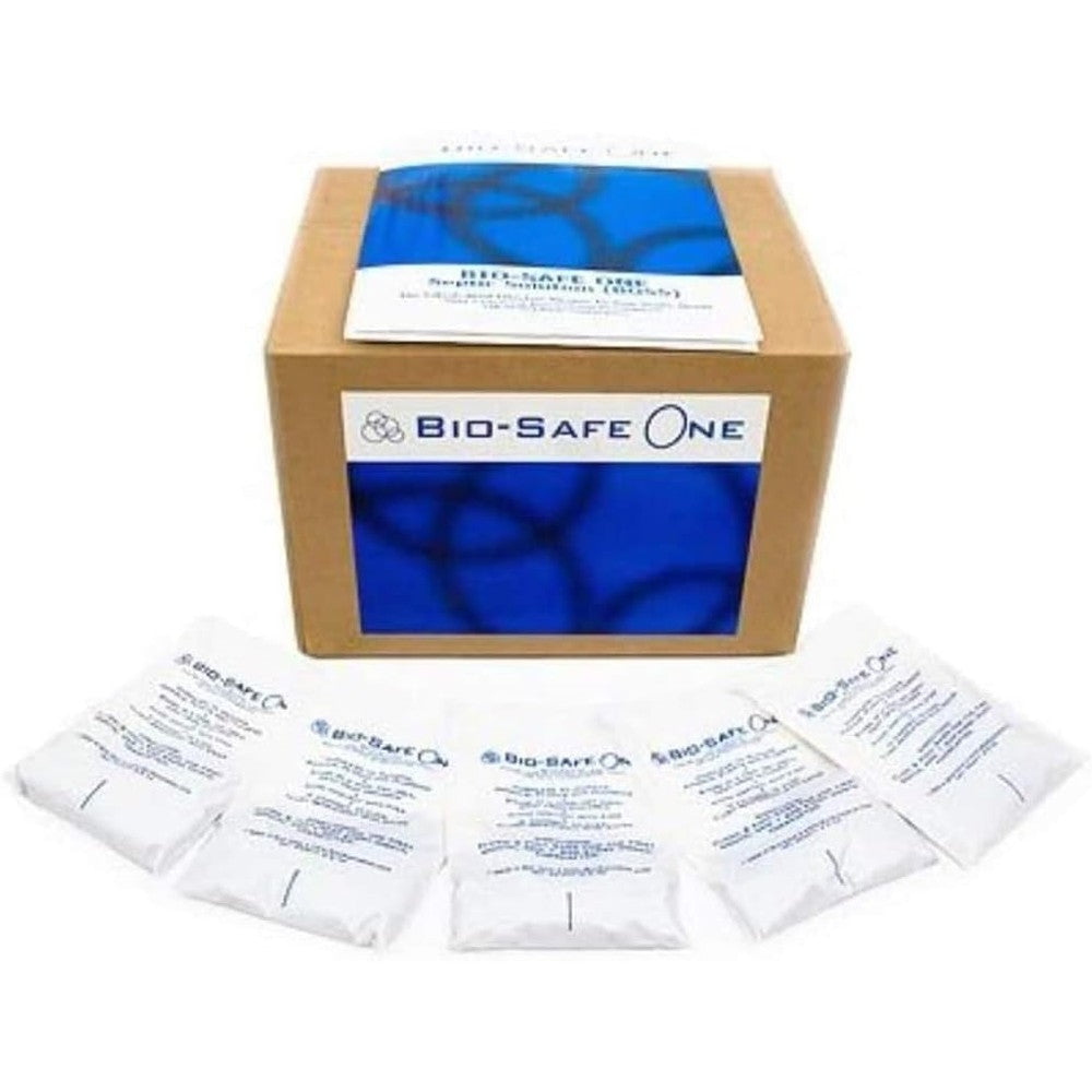 Bio-Safe One BSA 10003 Septic Tank Treatment front packaging showing 24 monthly treatments.