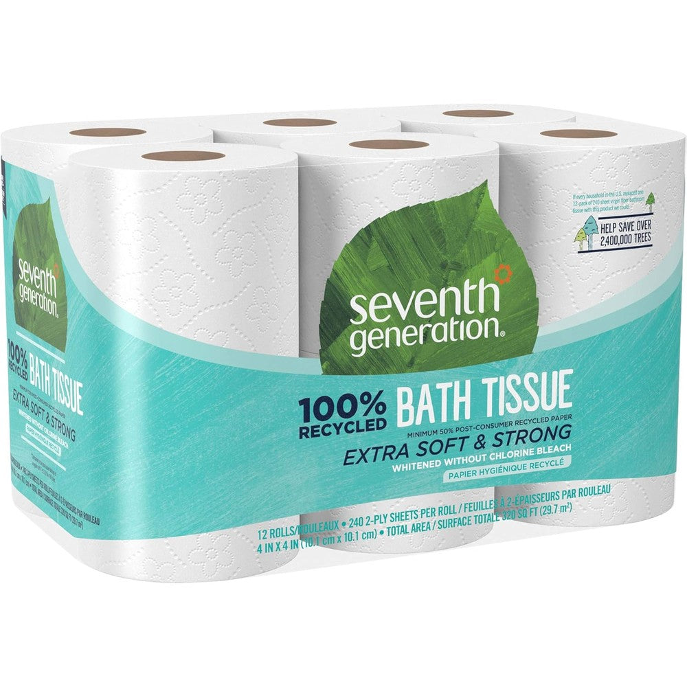 Seventh Generation 100% Recycled Bathroom Tissue 12 Pack front view imported toilet paper.
