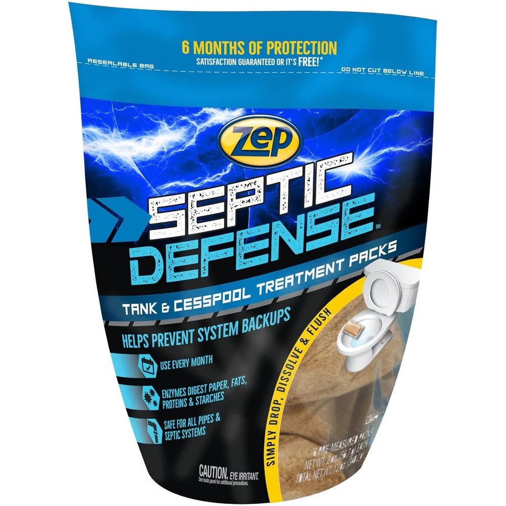 Zep Septic Defense System Treatment front view showing six month supply packaging.