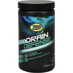 Zep Drain Defense Enzymatic Drain Cleaner Powder 18 Ounce front view for pipe maintenance.