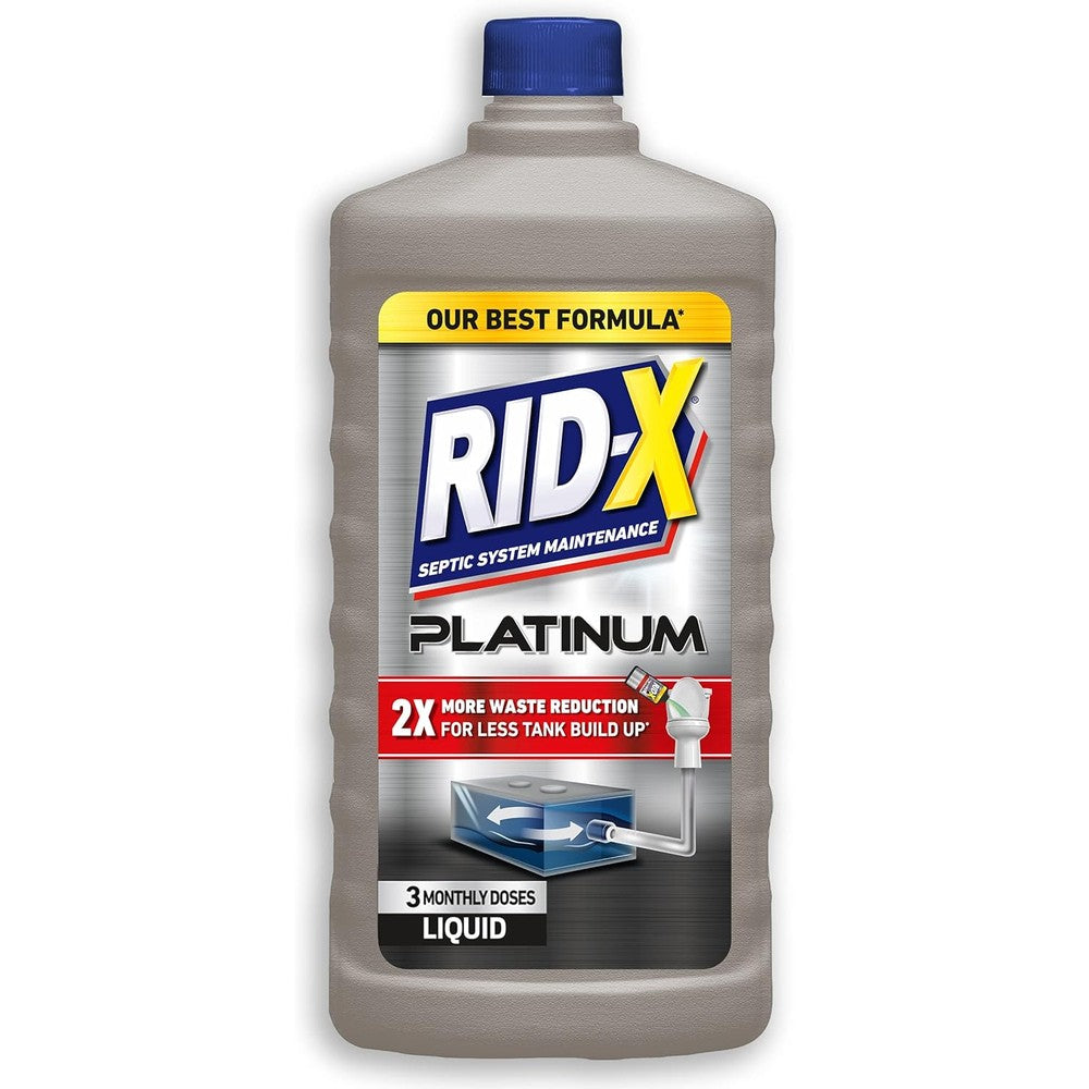 Rid-X Platinum Septic Tank Treatment Liquid front view authentic USA import