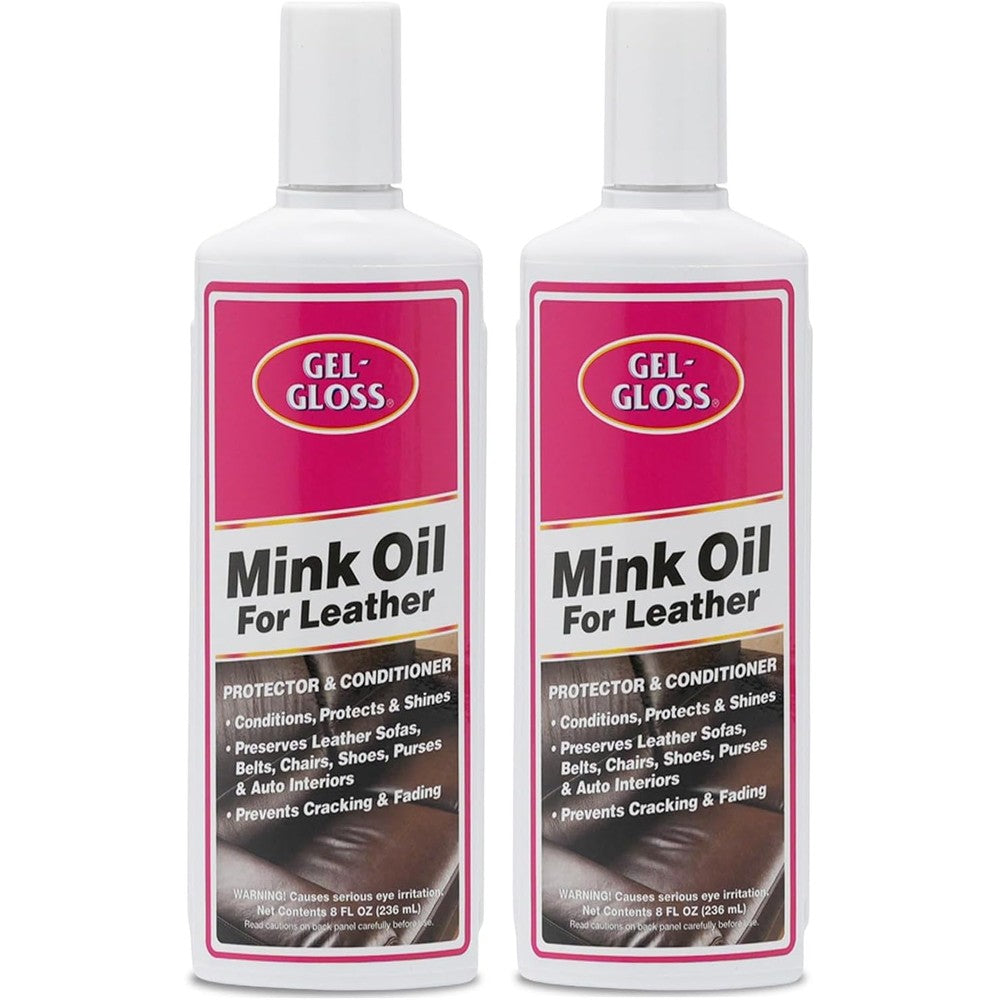 Gel-Gloss Mink Oil Leather Protector 2 pack front view