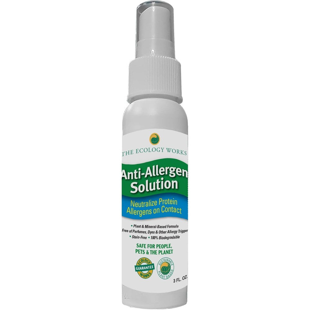 The Ecology Works travel size allergy spray front view on white background
