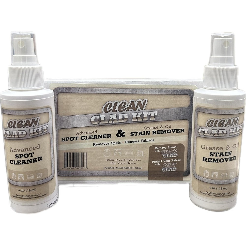 Stir Technologies CleanClad Upholstery Cleaner Kit front view for fabric stain removal.