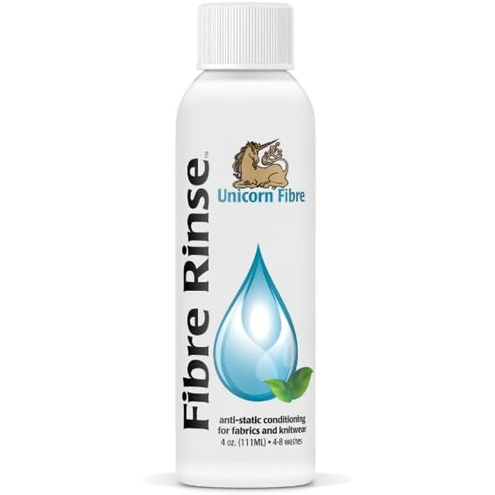 Unicorn Fibre Rinse 4 ounce bottle front view for wool conditioning