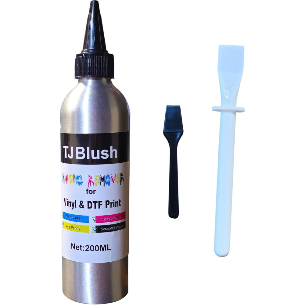 TJ Blush Vinyl and DTF Print Remover 200ml front view bottle