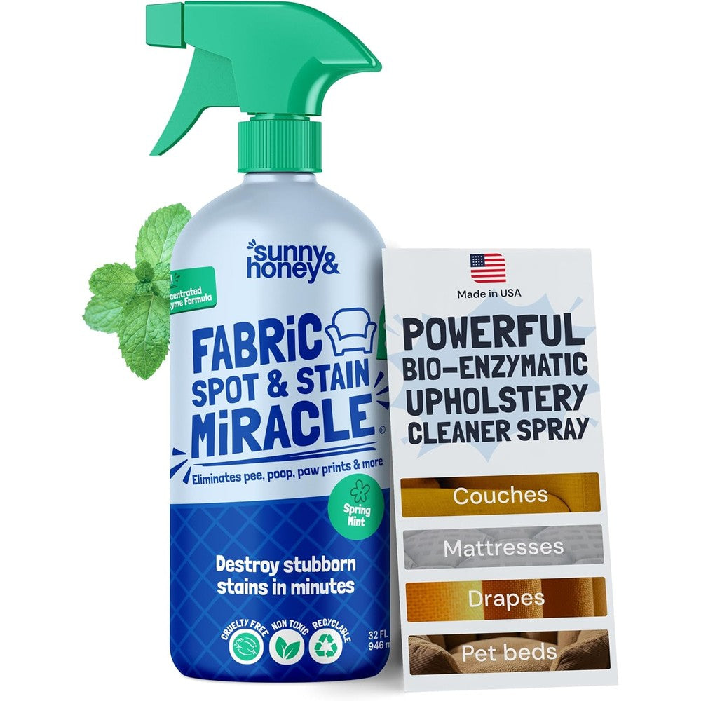 Sunny & Honey Upholstery Cleaner Spray 32 Fluid Ounce front view enzymatic stain remover.