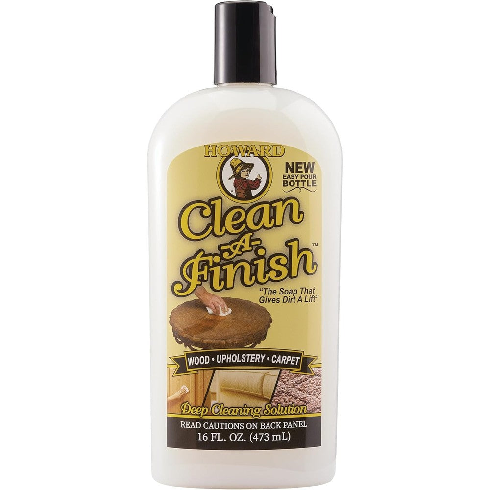Howard Clean-A-Finish Wood Soap 16 Ounce bottle front view for furniture care.