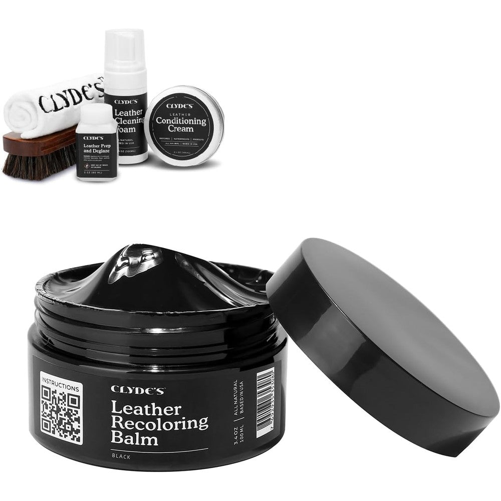 Clyde's Leather Company 4-Step Leather Recoloring Kit front view professional leather restoration.