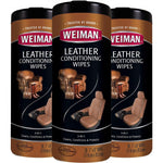 Weiman Leather Wipes 3 Pack front view of canisters