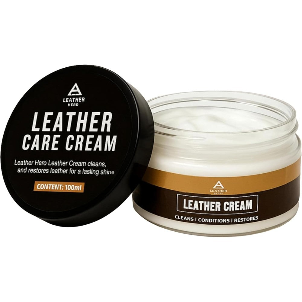 Leather Hero 2 in 1 Purse Cleaner And Conditioner bottle front view showing premium packaging